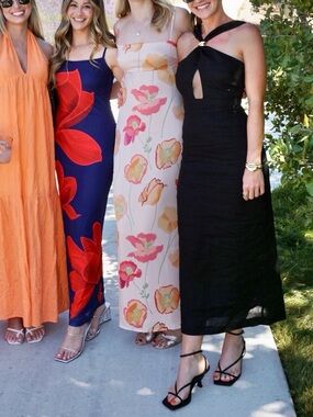 Tuckernuck Black Backless Linen Dress